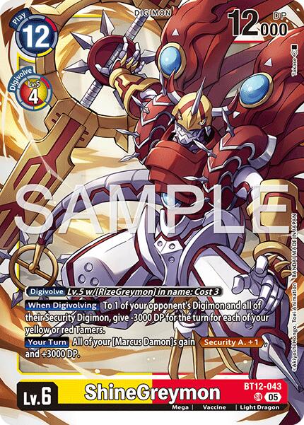 ShineGreymon [BT12-043] - BT12-043 (Reprint) [Advanced Booster Digimon Generation] | Anubis Games and Hobby