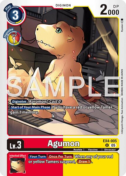 Agumon [EX4-005] - EX4-005 (Reprint) [Advanced Booster Digimon Generation] | Anubis Games and Hobby