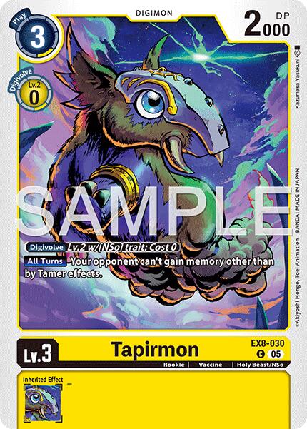 Tapirmon [EX8-030] (Reprint) [Advanced Booster Digimon Generation] | Anubis Games and Hobby