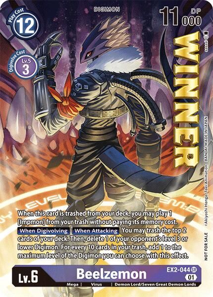 Beelzemon [EX2-044] (Cup Store Winner) [Starter Deck: Beelzemon Advanced Deck Set Pre-Release Cards] | Anubis Games and Hobby