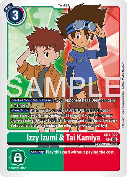 Izzy Izumi & Tai Kamiya [AD1-022] [Advanced Booster Digimon Generation] | Anubis Games and Hobby