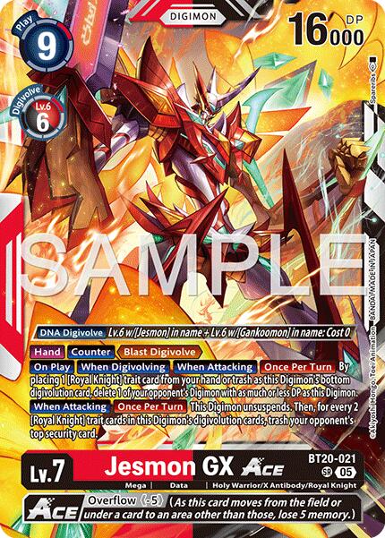 Jesmon GX ACE [BT20-021] (Reprint) [Advanced Booster Digimon Generation] | Anubis Games and Hobby