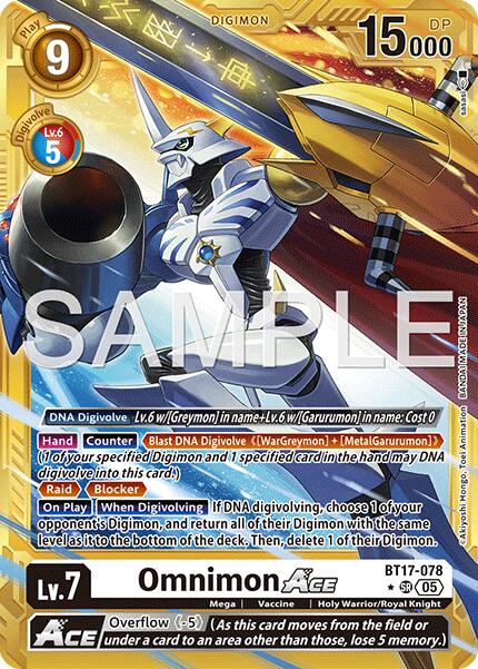 Omnimon ACE [BT17-078] (Gold Border) [Advanced Booster Digimon Generation] | Anubis Games and Hobby