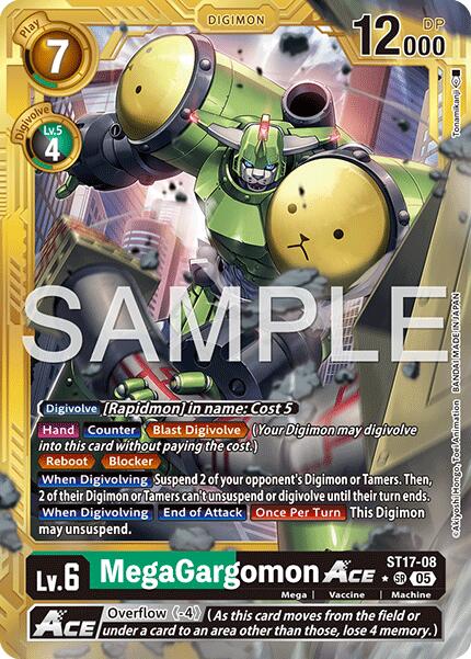 MegaGargomon ACE [ST17-08] (Gold Border) [Advanced Booster Digimon Generation] | Anubis Games and Hobby