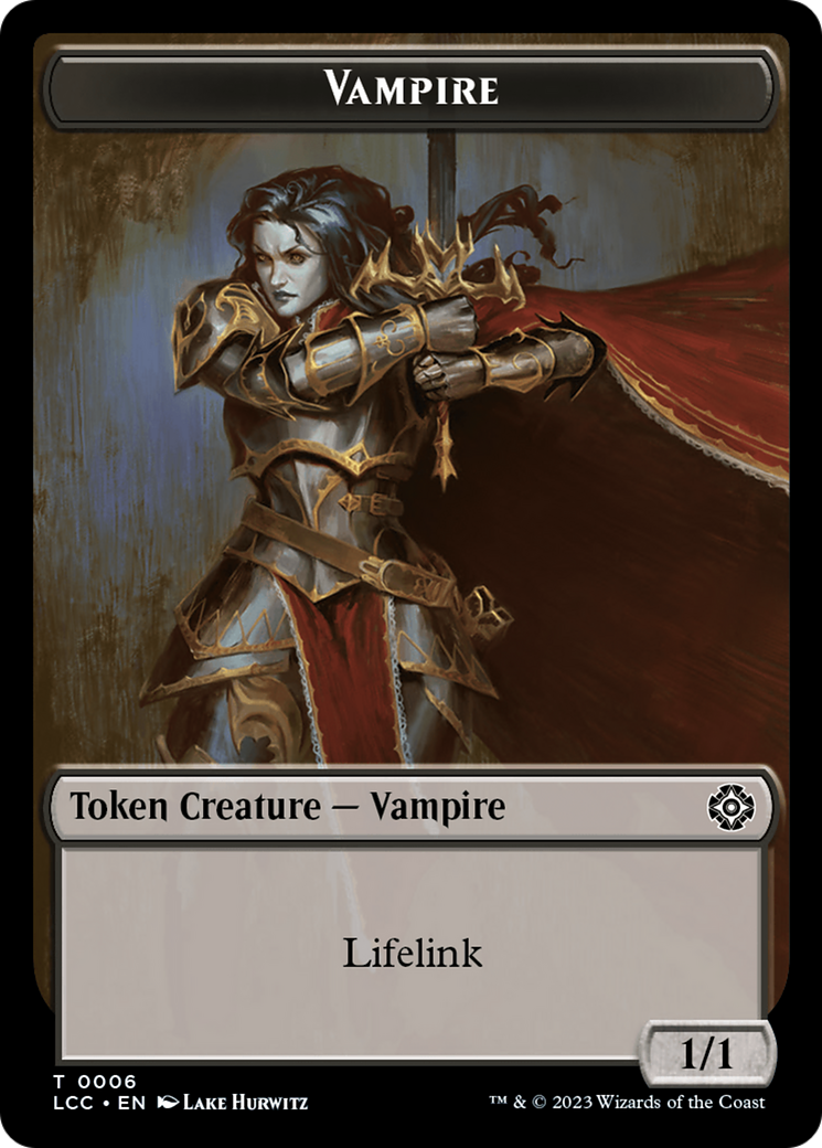 Vampire (0006) // Vampire Demon Double-Sided Token [The Lost Caverns of Ixalan Commander Tokens] | Anubis Games and Hobby