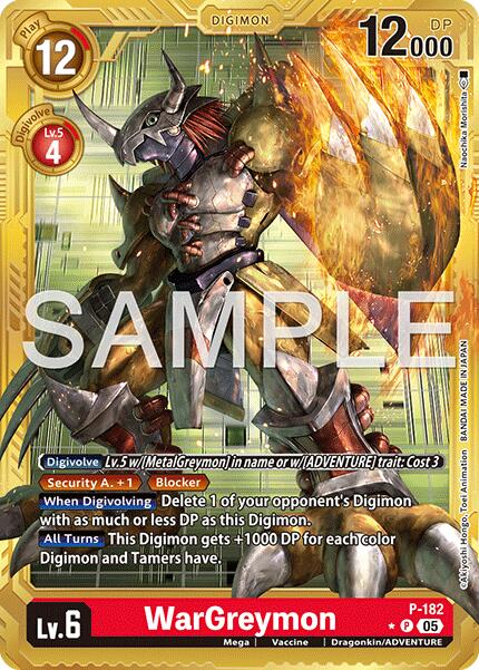 WarGreymon [P-182] (Gold Border) [Advanced Booster Digimon Generation] | Anubis Games and Hobby