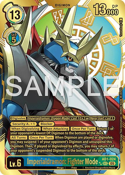 Imperialdramon: Fighter Mode [AD1-024] (Rare Pull) [Advanced Booster Digimon Generation] | Anubis Games and Hobby