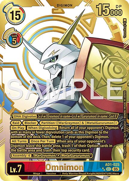 Omnimon [AD1-025] (Rare Pull) [Advanced Booster Digimon Generation] | Anubis Games and Hobby