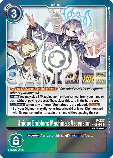 Unique Emblem: Machina's Ascension [P-237] (Store Tournament 2026 Vol. 2 Winner Pack) [Promotional Cards] | Anubis Games and Hobby