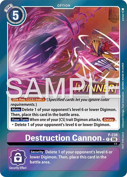 Destruction Cannon [P-238] (Store Tournament 2026 Vol. 2 Winner Pack) [Promotional Cards] | Anubis Games and Hobby