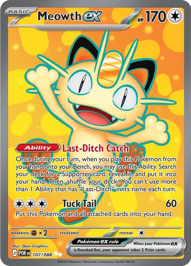 Meowth ex (107/088) [Mega Evolution: Perfect Order] | Anubis Games and Hobby