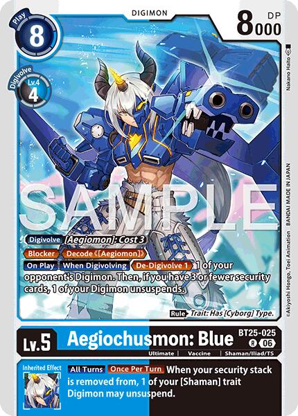 Aegiochusmon: Blue [BT25-025] [Dual Revolution] | Anubis Games and Hobby