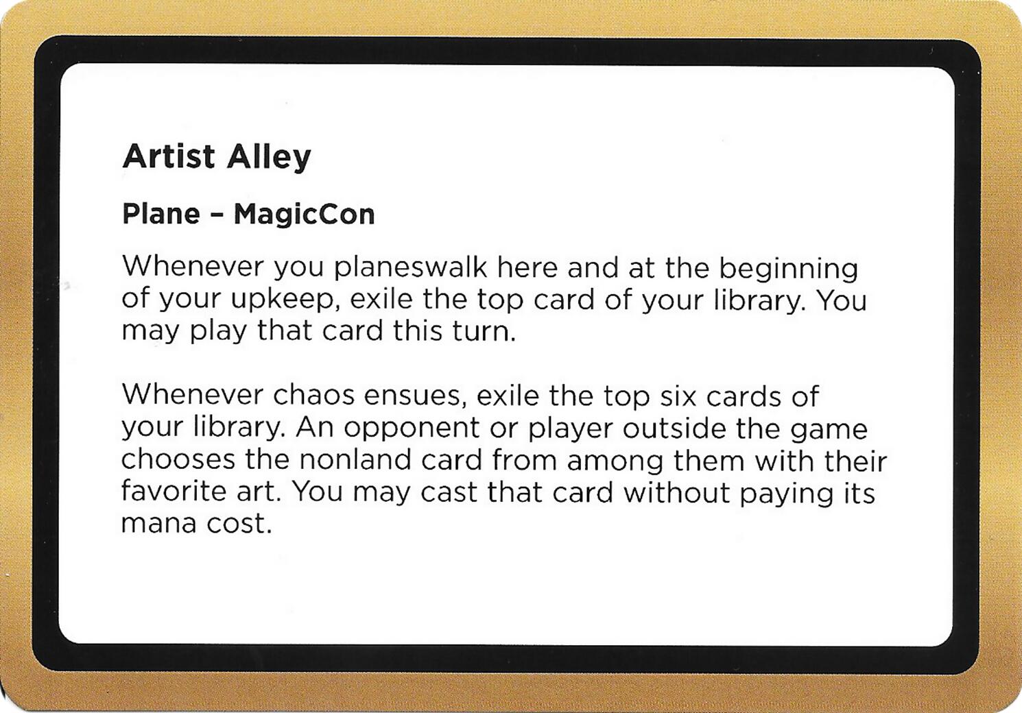 Artist Alley (Black Lotus Unknown Planechase) [Oversize Cards] | Anubis Games and Hobby