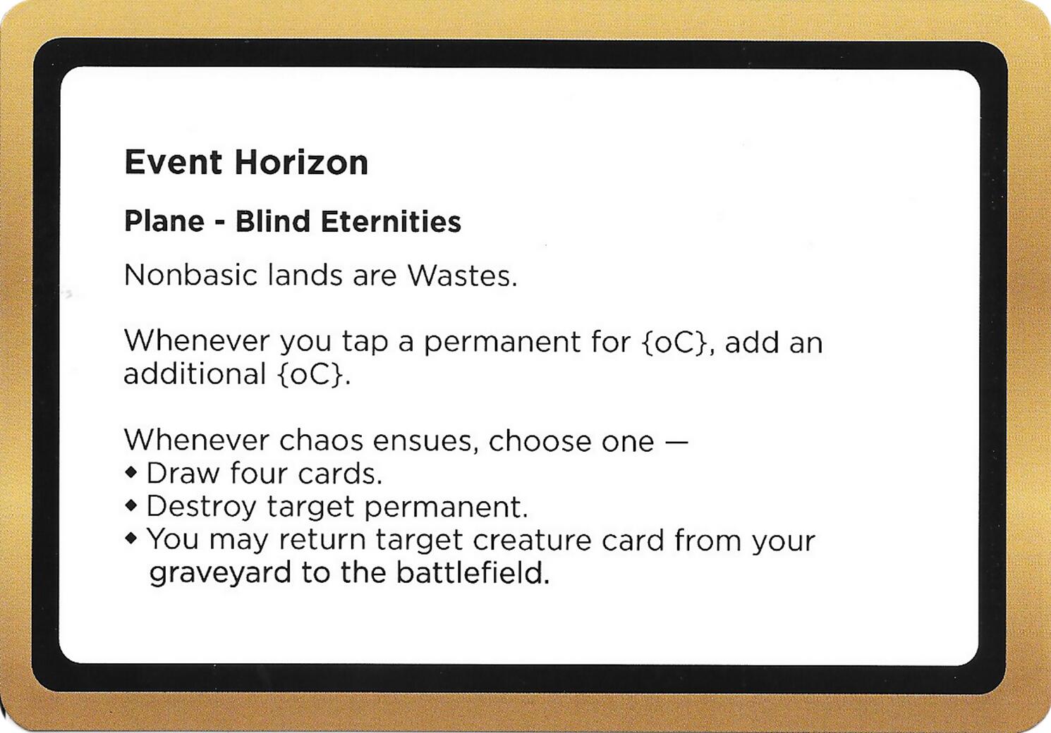 Event Horizon (Black Lotus Unknown Planechase) [Oversize Cards] | Anubis Games and Hobby