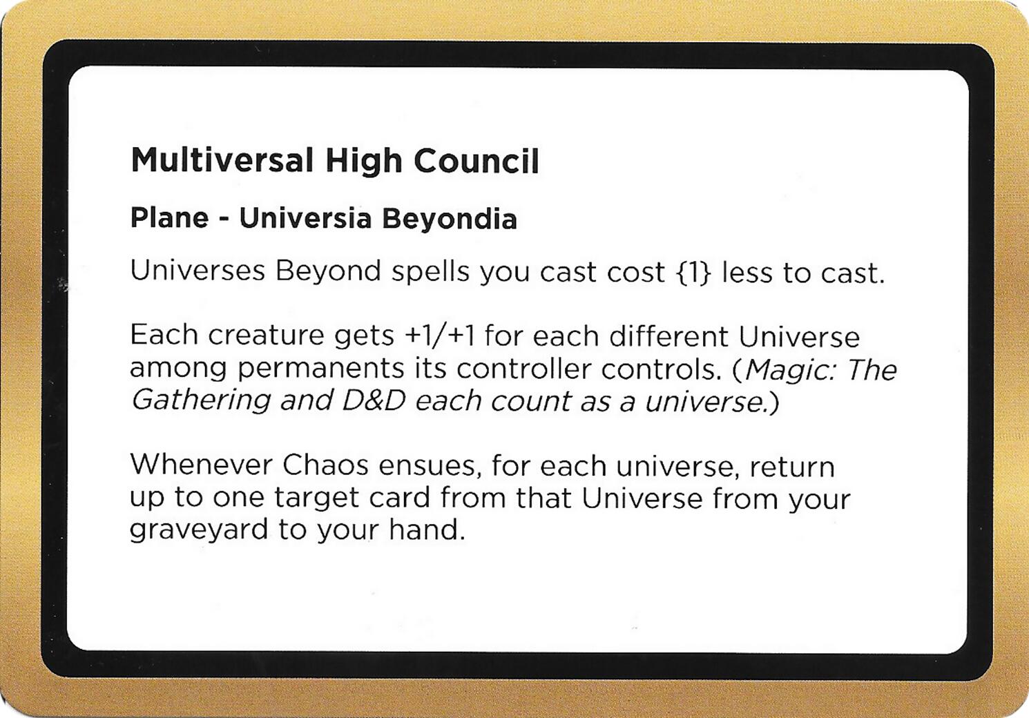 Multiversal High Council (Black Lotus Unknown Planechase) [Oversize Cards] | Anubis Games and Hobby