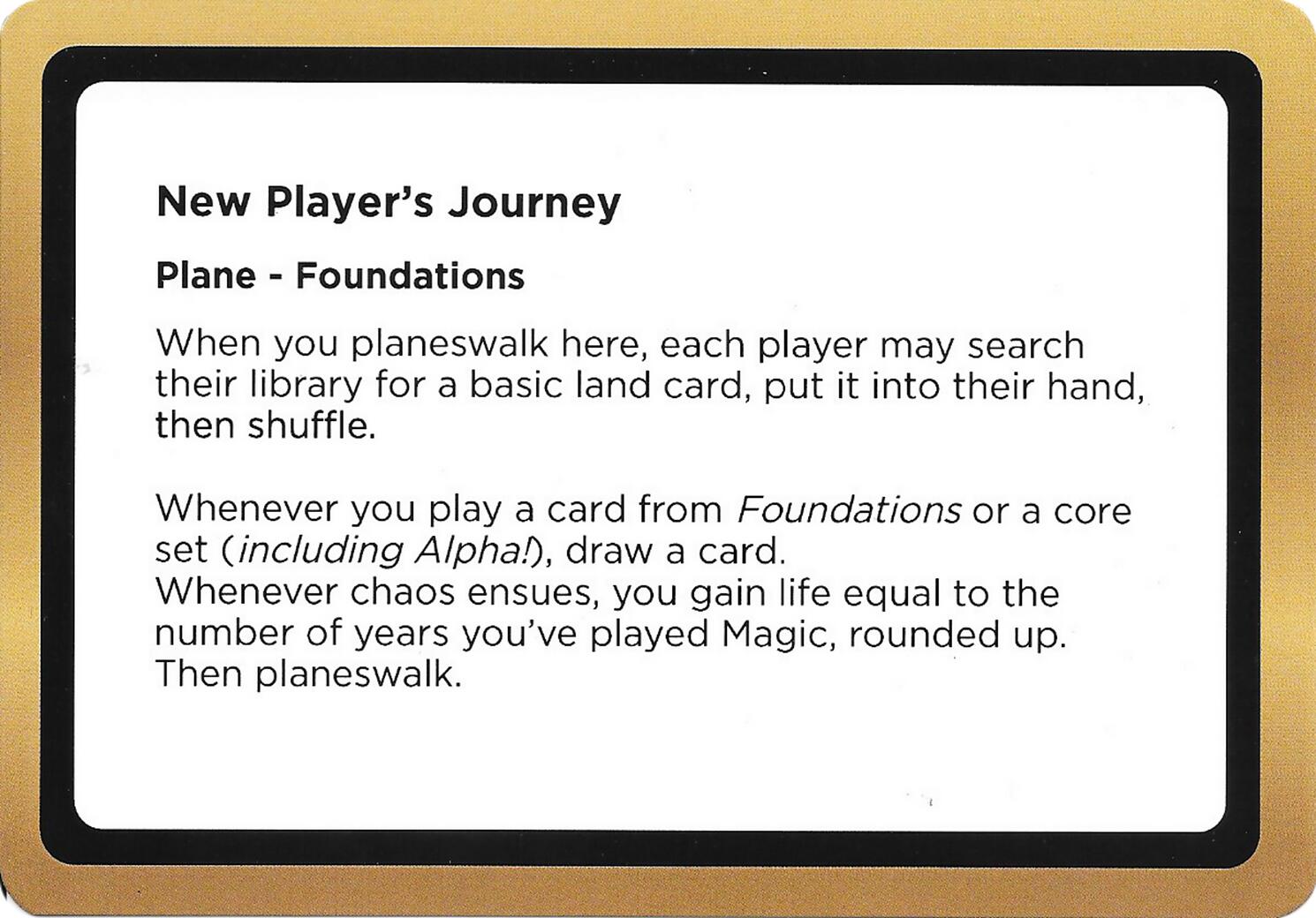 New Player's Journey (Black Lotus Unknown Planechase) [Oversize Cards] | Anubis Games and Hobby