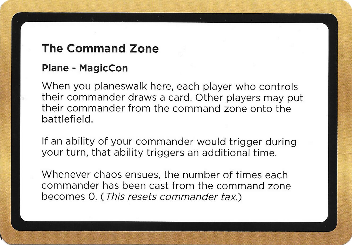 The Command Zone (Black Lotus Unknown Planechase) [Oversize Cards] | Anubis Games and Hobby
