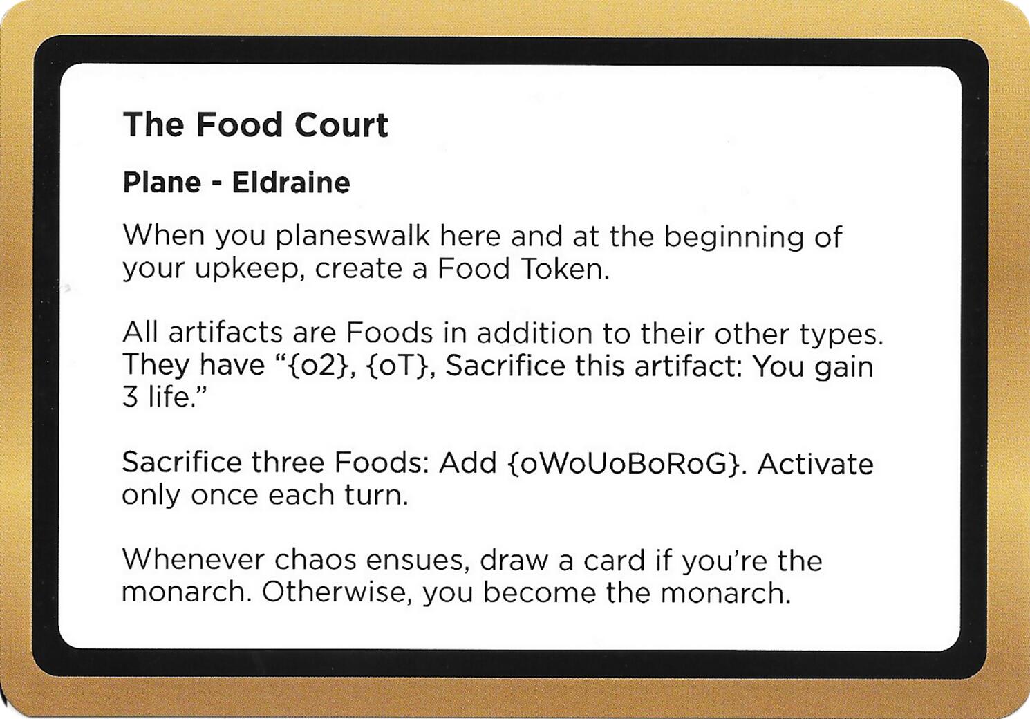 The Food Court (Black Lotus Unknown Planechase) [Oversize Cards] | Anubis Games and Hobby