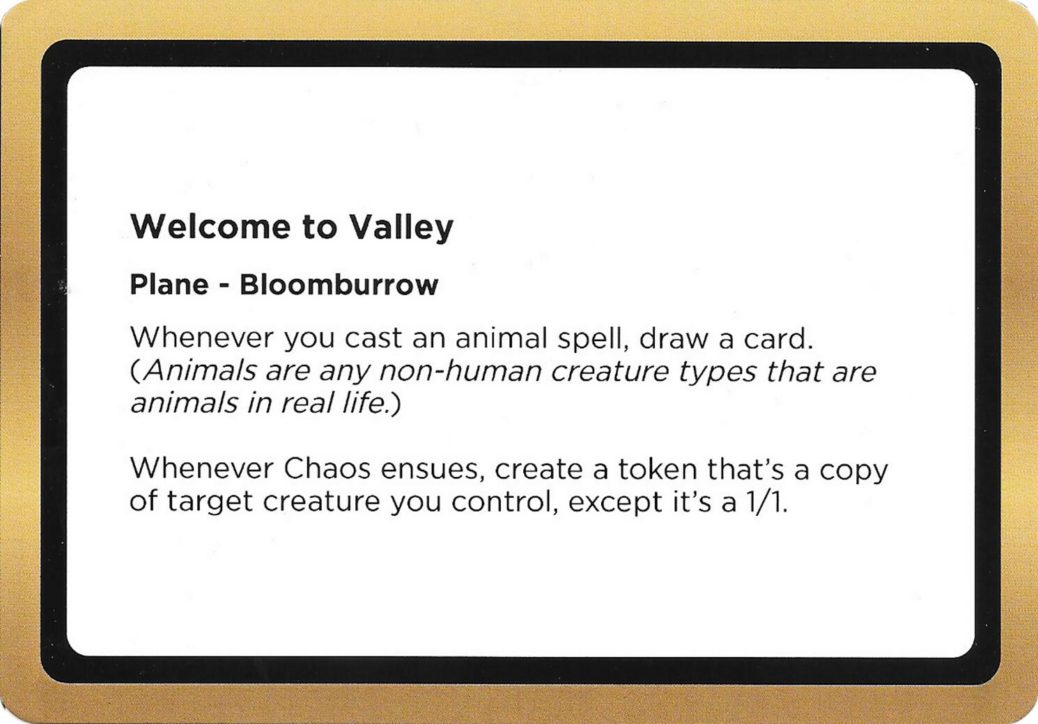 Welcome to Valley (Black Lotus Unknown Planechase) [Oversize Cards] | Anubis Games and Hobby