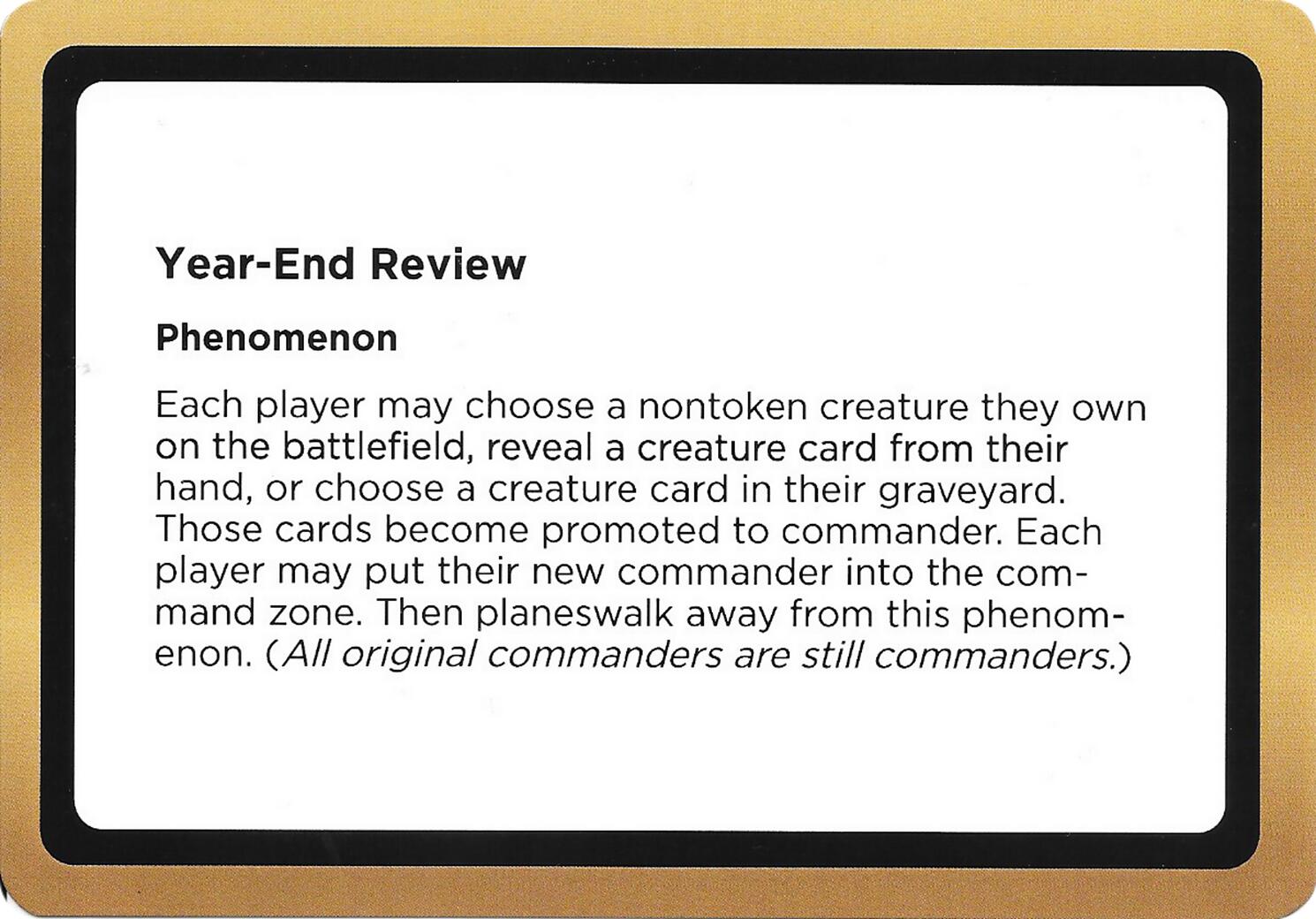 Year-End Review (Black Lotus Unknown Planechase) [Oversize Cards] | Anubis Games and Hobby