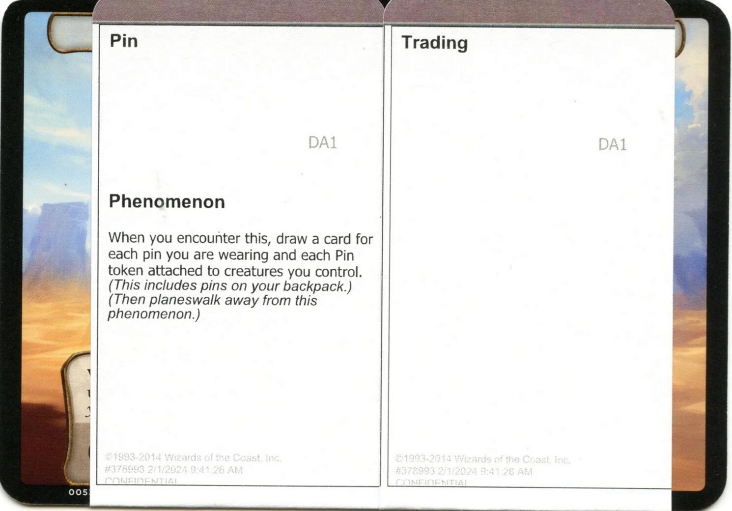 Pin Trading (Black Lotus Unknown Planechase) [Oversize Cards] | Anubis Games and Hobby