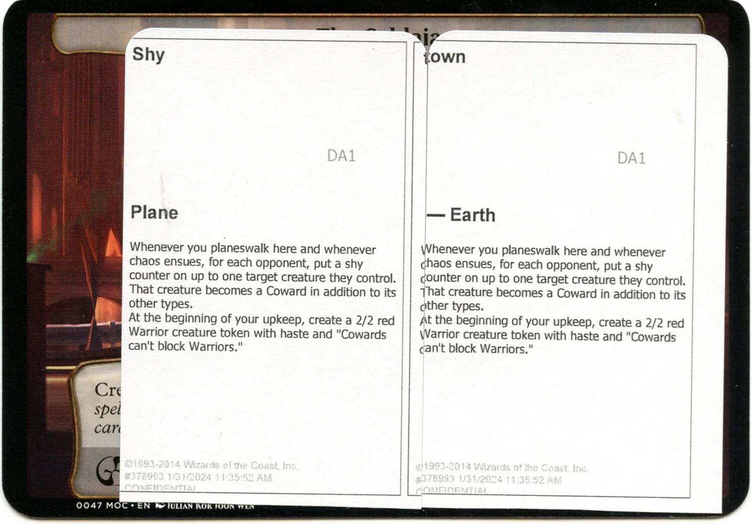 Shy Town (Black Lotus Unknown Planechase) [Oversize Cards] | Anubis Games and Hobby