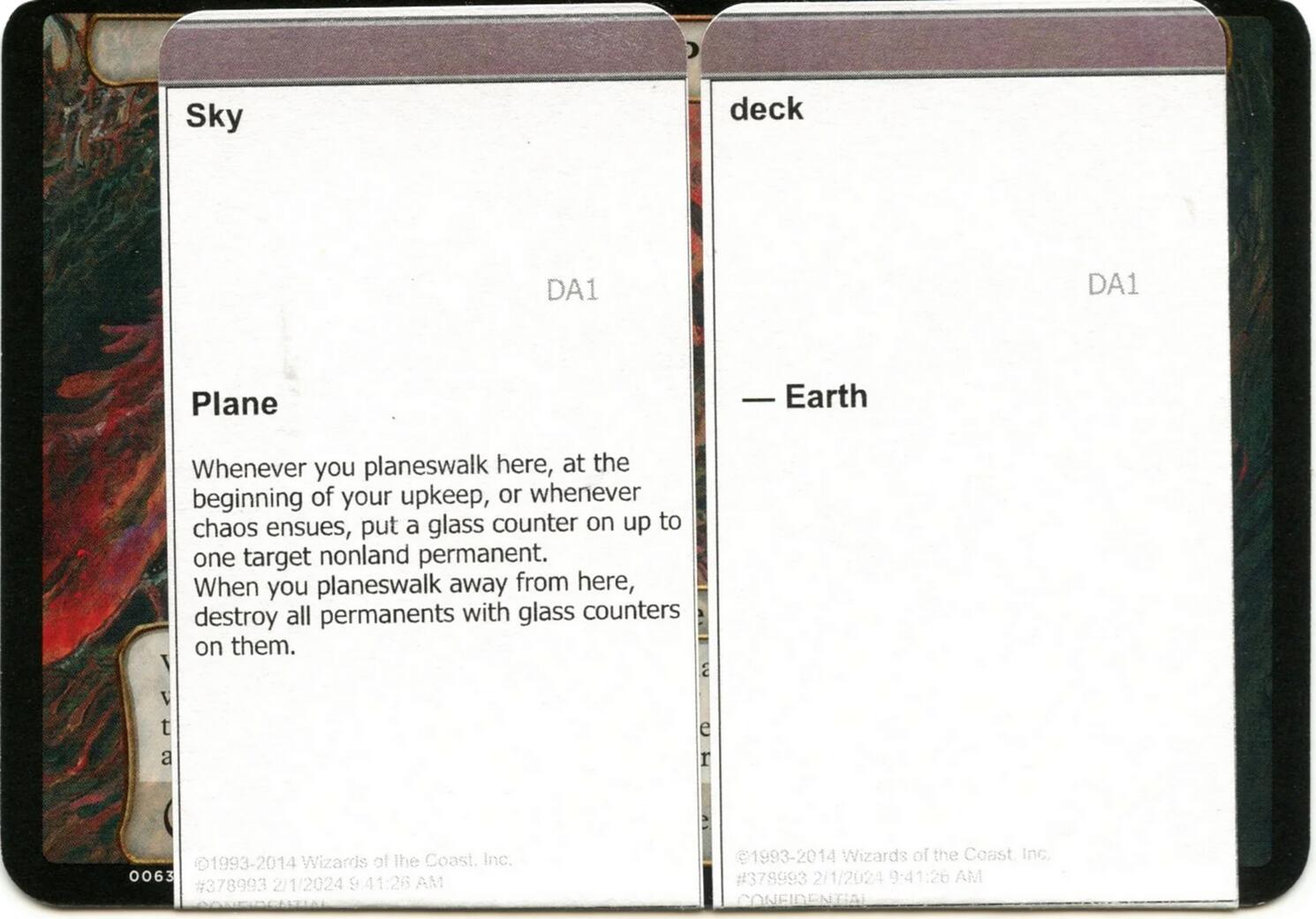 Sky Deck (Black Lotus Unknown Planechase) [Oversize Cards] | Anubis Games and Hobby