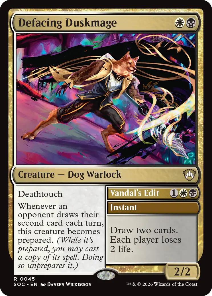 Defacing Duskmage [Secrets of Strixhaven Commander] | Anubis Games and Hobby