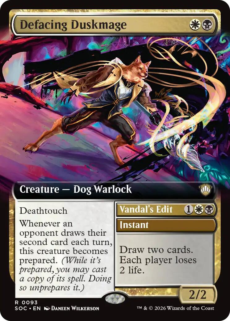 Defacing Duskmage (Extended Art) [Secrets of Strixhaven Commander] | Anubis Games and Hobby