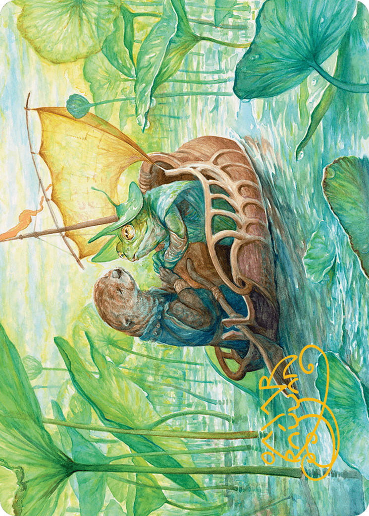 Run Away Together Art Card (Gold-Stamped Signature) [Bloomburrow Art Series] | Anubis Games and Hobby