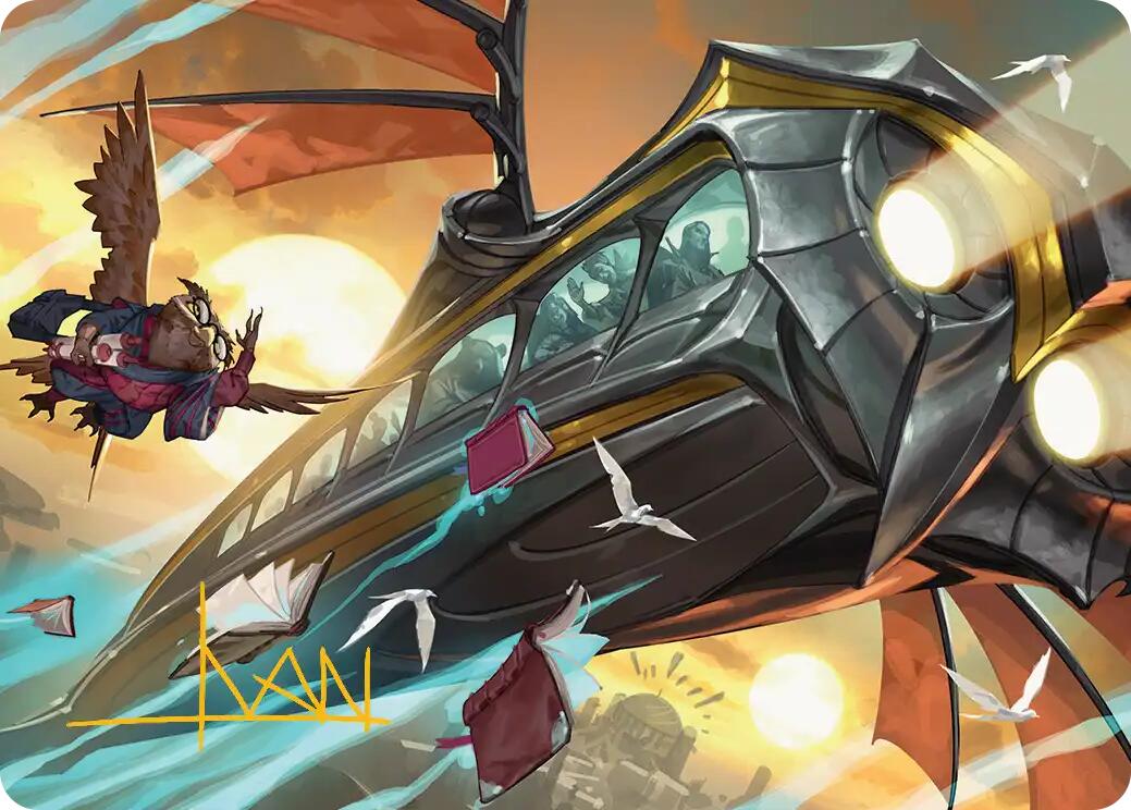 Strixhaven Skycoach Art Card (Gold-Stamped Signature) [Secrets of Strixhaven Art Series] | Anubis Games and Hobby