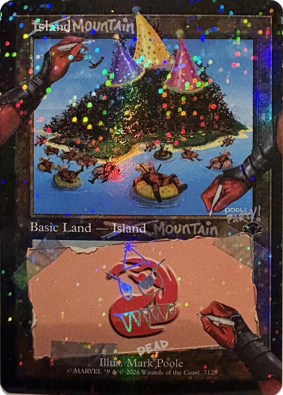 Mountain (7128) (Pool Party Foil) [Secret Lair Drop Series] | Anubis Games and Hobby