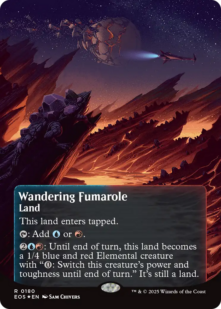 Wandering Fumarole (0180) (Borderless) (Galaxy Foil) [Edge of Eternities: Stellar Sights] | Anubis Games and Hobby