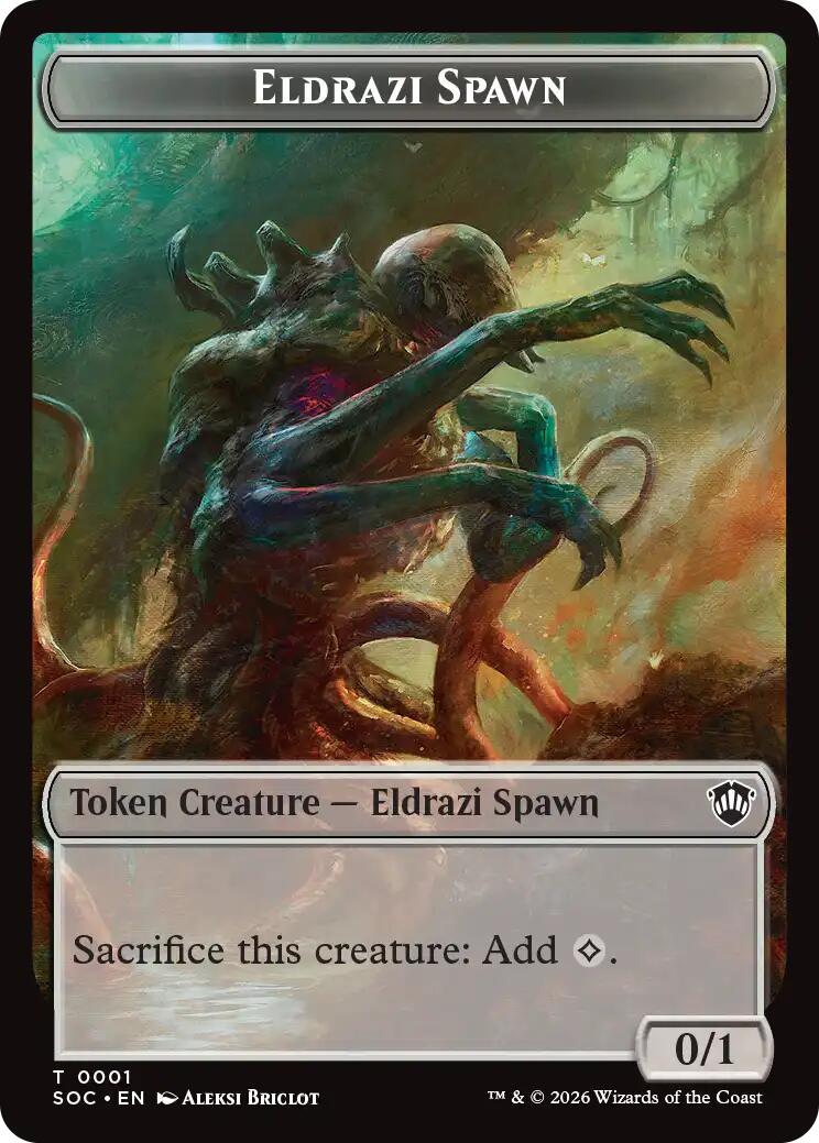 Eldrazi Spawn // Worm Double-Sided Token [Secrets of Strixhaven Commander Tokens] | Anubis Games and Hobby