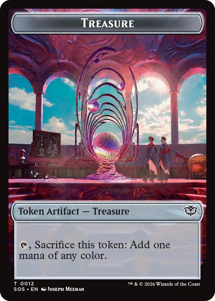 Primo, The Indivisble // Treasure Double-Sided Token [Secrets of Strixhaven Commander Tokens] | Anubis Games and Hobby