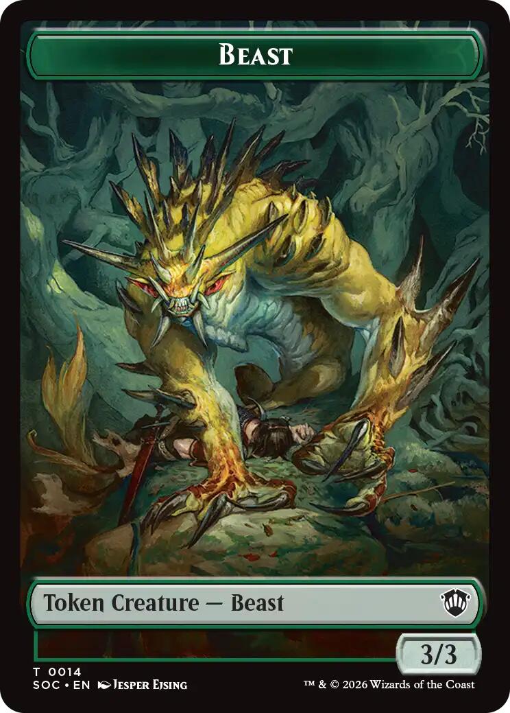 Beast // Fractal (0004) Double-Sided Token [Secrets of Strixhaven Commander Tokens] | Anubis Games and Hobby