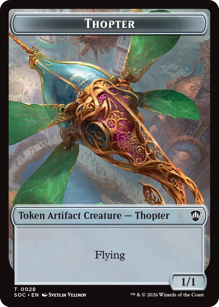 Thopter // Fractal (0004) Double-Sided Token [Secrets of Strixhaven Commander Tokens] | Anubis Games and Hobby