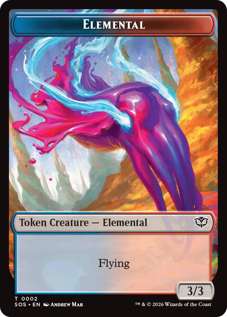 Dragon Illusion // Elemental (0002) Double-Sided Token [Secrets of Strixhaven Commander Tokens] | Anubis Games and Hobby