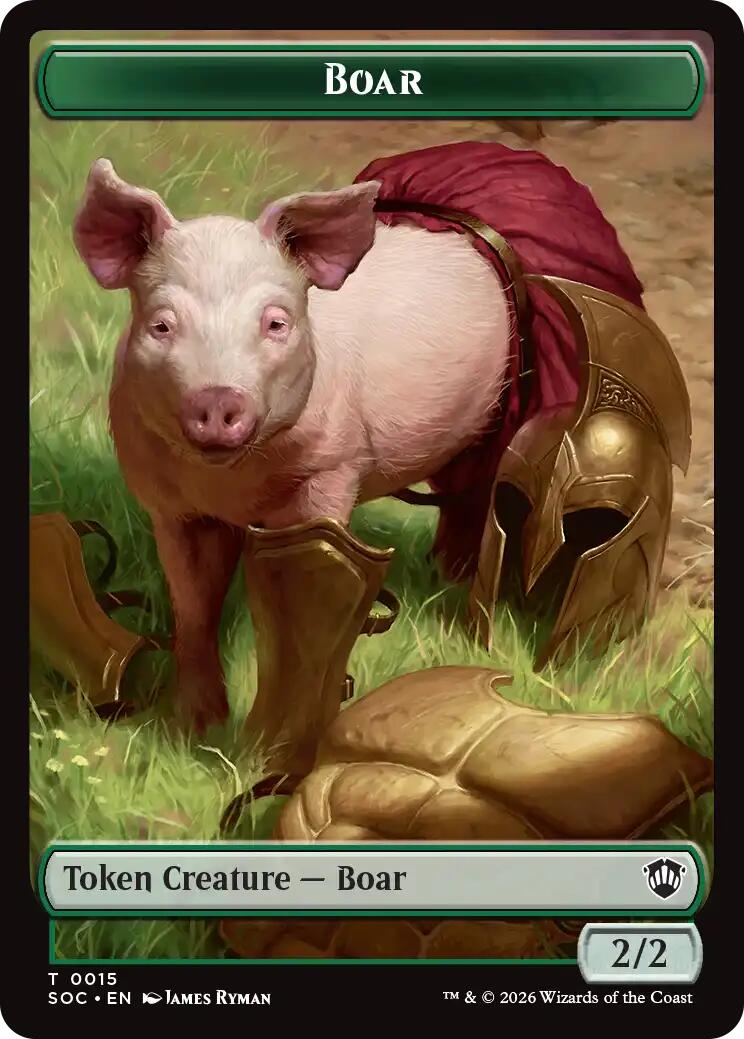 Boar // Fractal (0005) Double-Sided Token [Secrets of Strixhaven Commander Tokens] | Anubis Games and Hobby