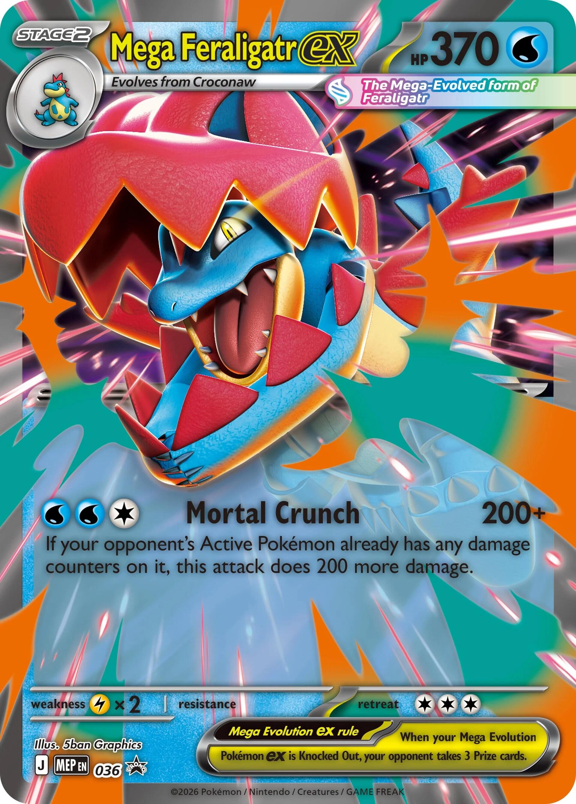 Mega Feraligatr ex (036) (Jumbo) [Mega Evolution Promo] | Anubis Games and Hobby