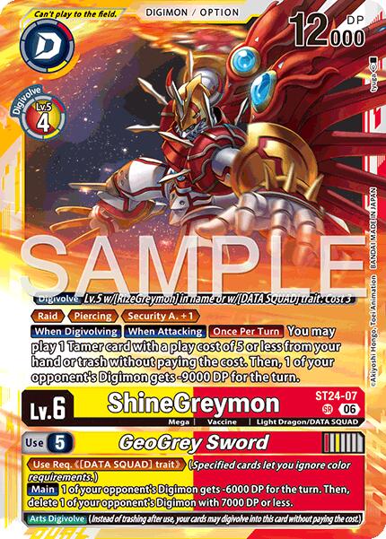ShineGreymon // GeoGrey Sword [ST24-07] [Starter Deck: Data Squad] | Anubis Games and Hobby