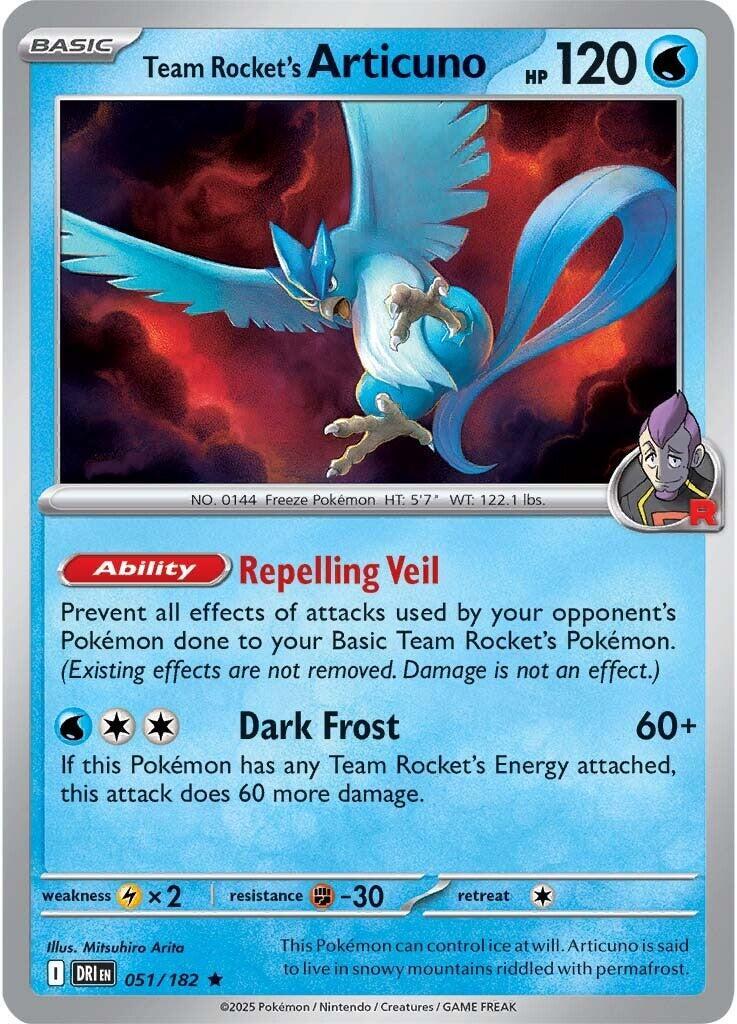 Team Rocket's Articuno (051/182) (Non-Holo) (Deck Exclusive) [Scarlet & Violet: Destined Rivals] | Anubis Games and Hobby