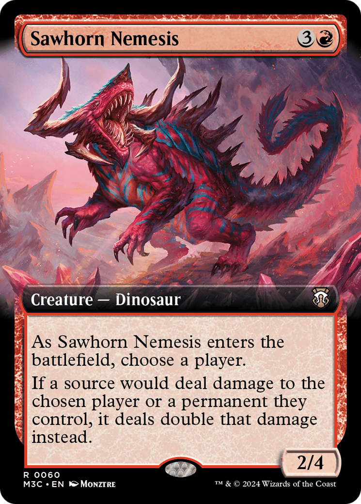 Sawhorn Nemesis (Extended Art) (Ripple Foil) [Modern Horizons 3 Commander] | Anubis Games and Hobby