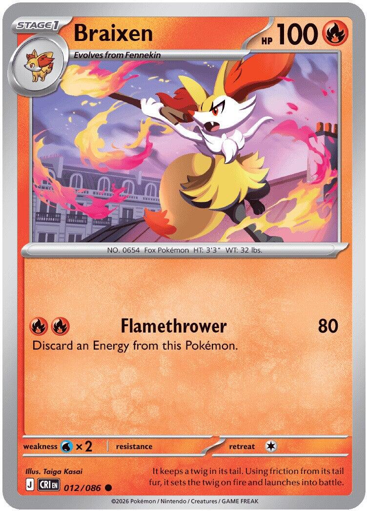 Braixen (012/086) [Mega Evolution: Chaos Rising] | Anubis Games and Hobby