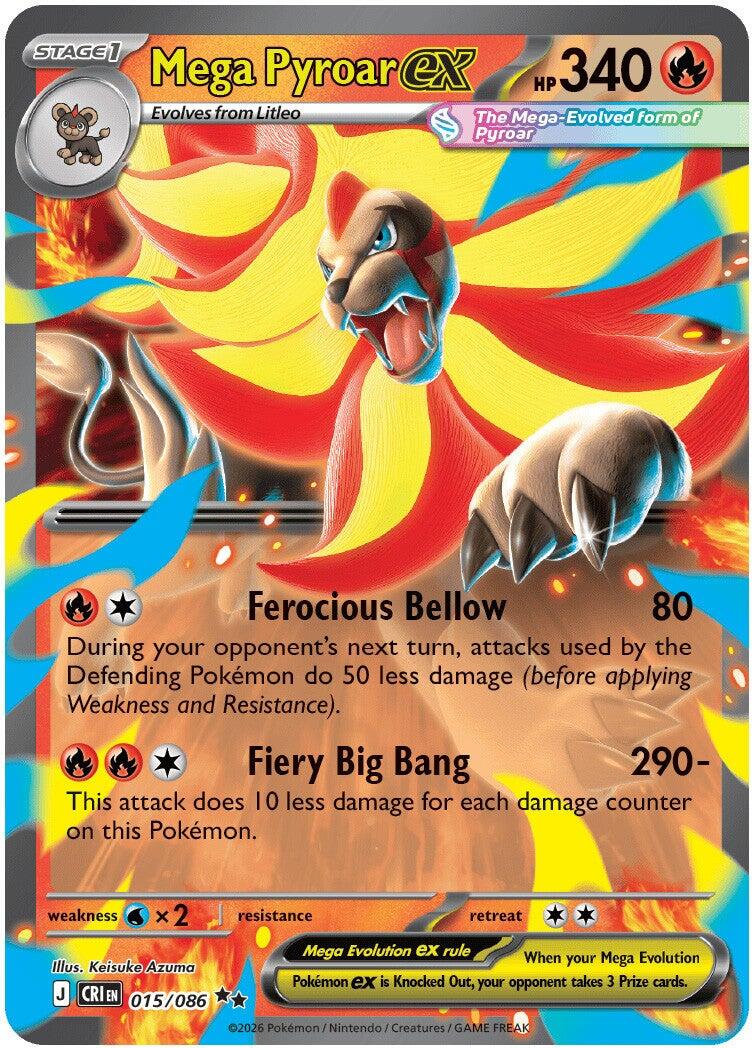 Mega Pyroar ex (015/086) [Mega Evolution: Chaos Rising] | Anubis Games and Hobby