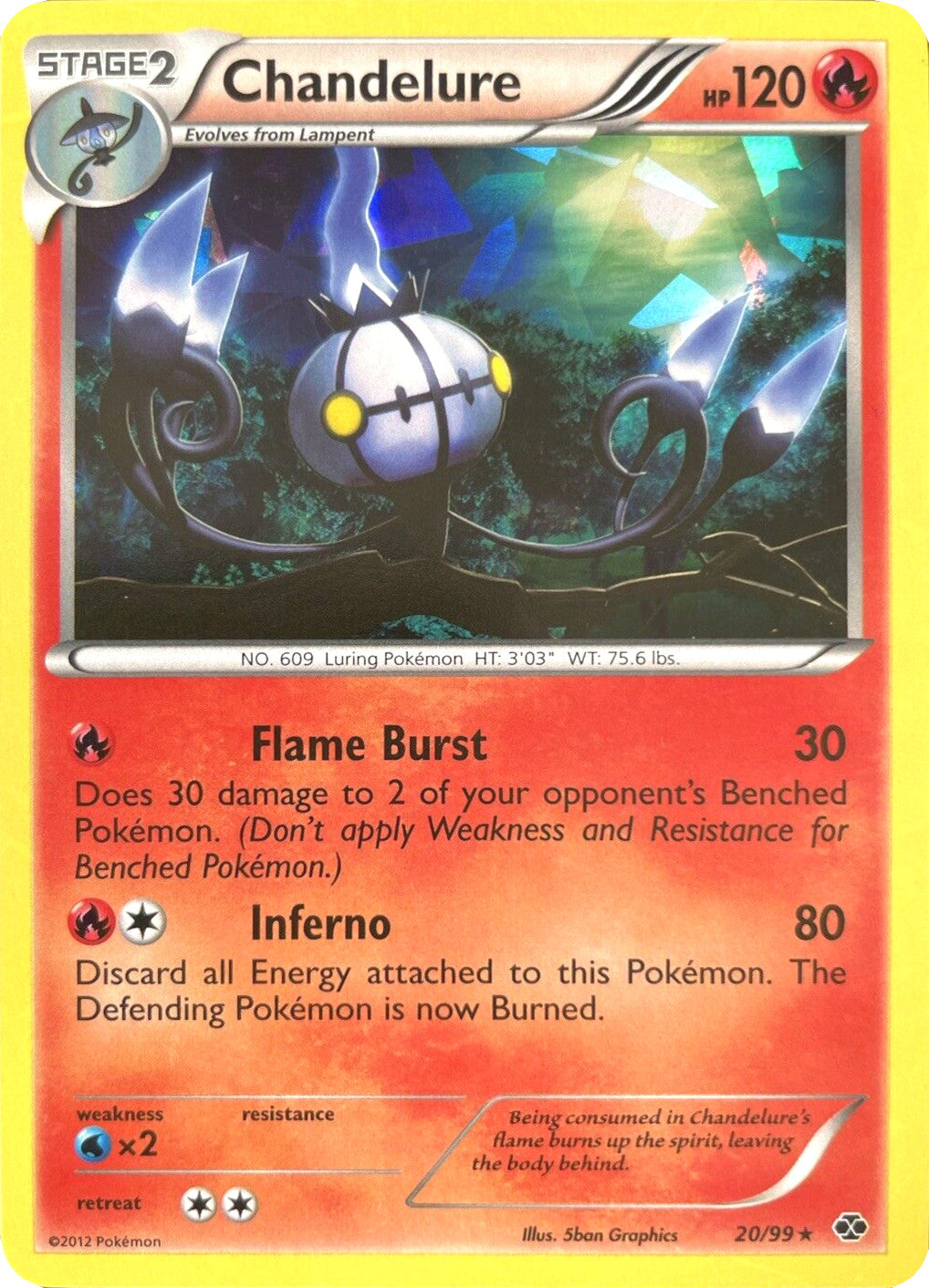 Chandelure (20/99) (Cracked Ice Holo) [Black & White: Next Destinies] | Anubis Games and Hobby