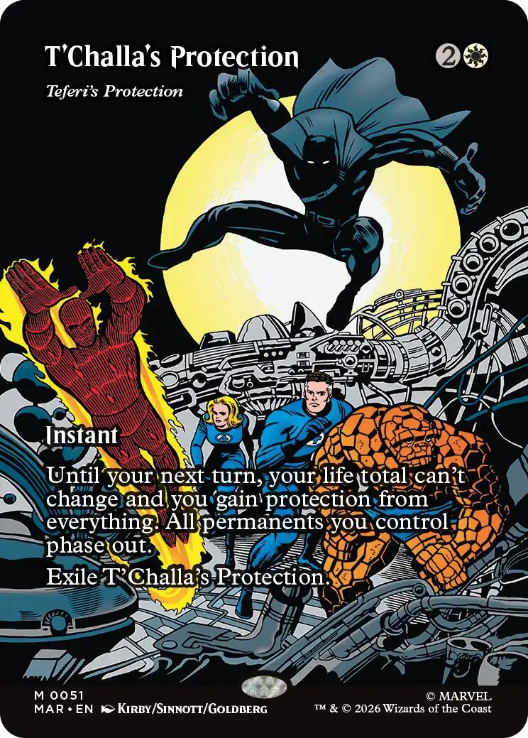 T'Challa's Protection - Teferi's Protection (Borderless) [Marvel Universe: Eternal-Legal] | Anubis Games and Hobby