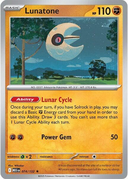 Lunatone (074/132) (Non-Holo) [Mega Evolution: Base Set] | Anubis Games and Hobby