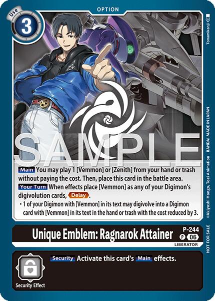 Unique Emblem: Ragnarok Attainer [P-244] (Official Store Tournament 2026 Vol. 3 Participant) [Promotional Cards] | Anubis Games and Hobby