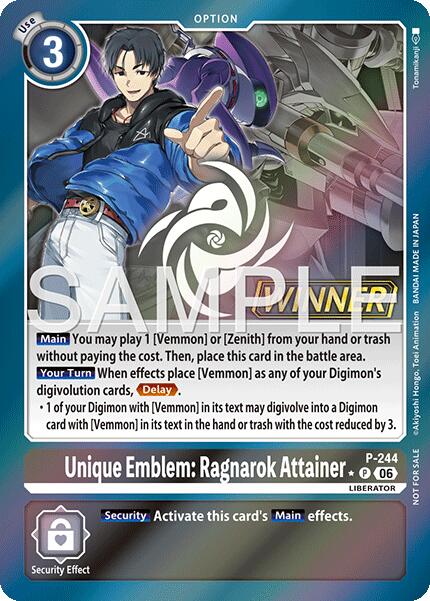 Unique Emblem: Ragnarok Attainer [P-244] (Official Store Tournament 2026 Vol. 3 Winner) [Promotional Cards] | Anubis Games and Hobby